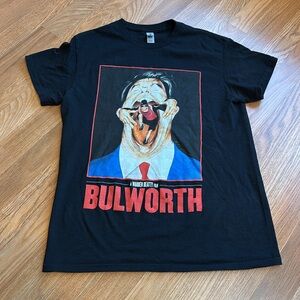 Vintage 1990’s Gildan Warren Beatty Film Bullworth black and red t-shirt. Size S